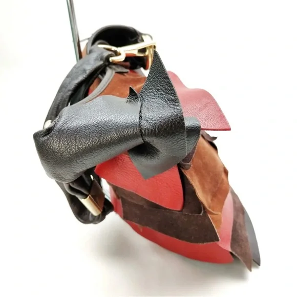 YVES SAINT LAURENT - Chevre Ruffle Saint Tropez Multicolor Leather Shoulder Bag - Picture 3 of 10